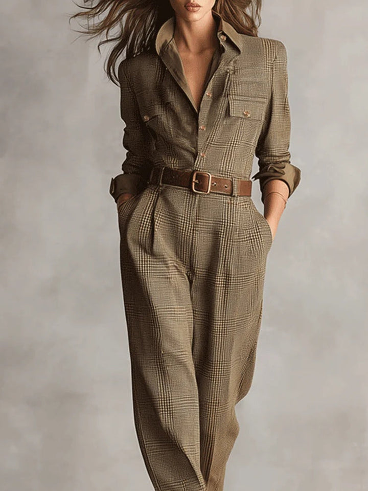 Brown Utility Jumpsuit